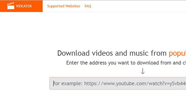 访问Videater官方网站，找到粘贴视频链接的URL框