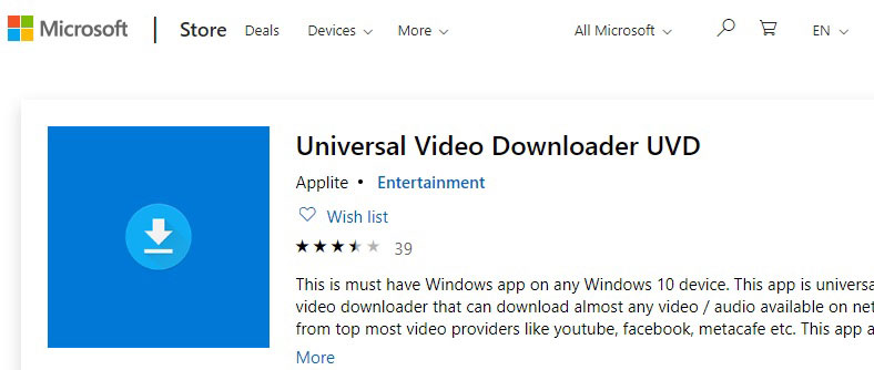 微软Universal Video Downloader通用视频下载器