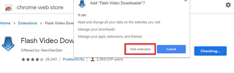 添加Flash视频下载器（Flash video downloader）浏览器扩展插件
